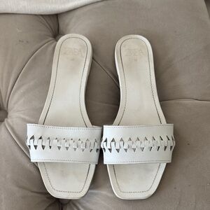 Zara Women's Cream Woven Sandals